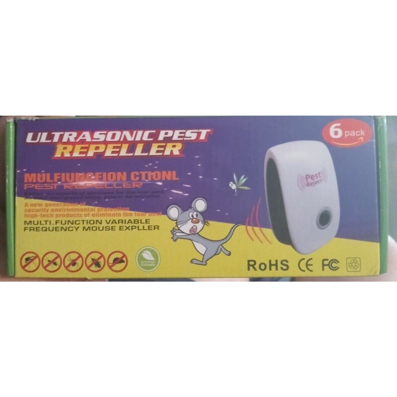 Electronic Pest Reject Control Ultrasonic Repeller Home Bug Rat Spider Roaches MvIyW0uKH