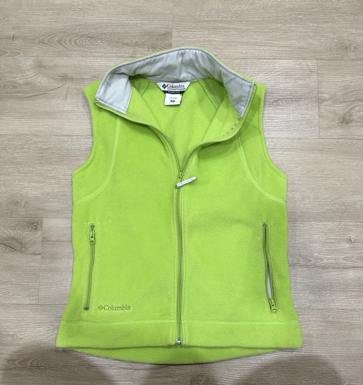 Columbia lime green zip up vest women’s size medium Mc9K5hXzS