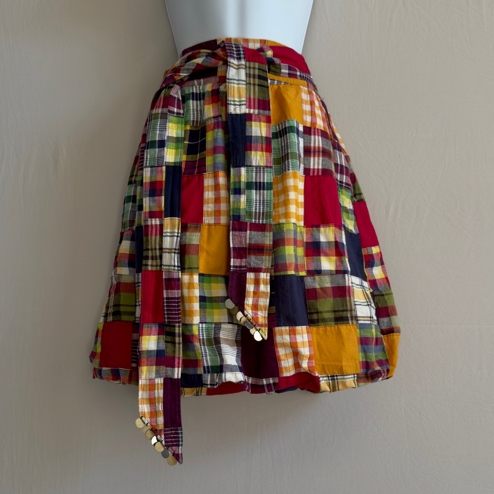 AMERICAN EAGLE Vintage Y2K  Madres Patchwork Plaid Bubble Skirt  Size 8 M QgJb9bGu1