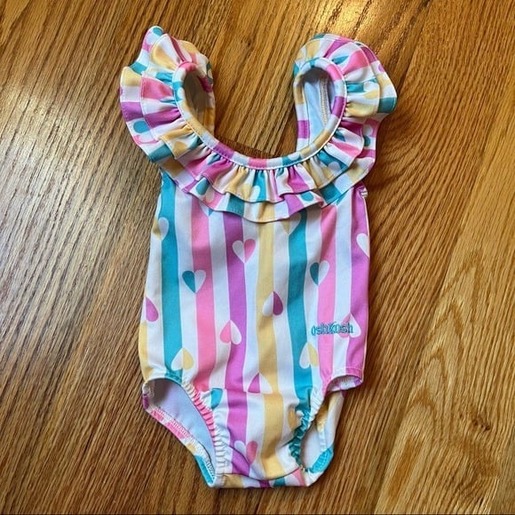 Oshkosh vintage baby girl ruffle one piece swimsuit size: 12 months Lc5M1Nh9a