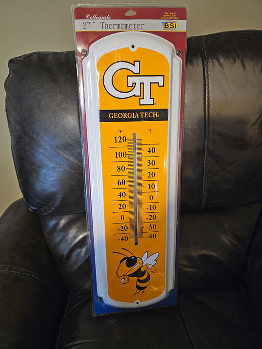 GEORGIA TECH YELLOW JACKETS NCAA 27-inch Outdoor Thermometer mQ5ahzHR3