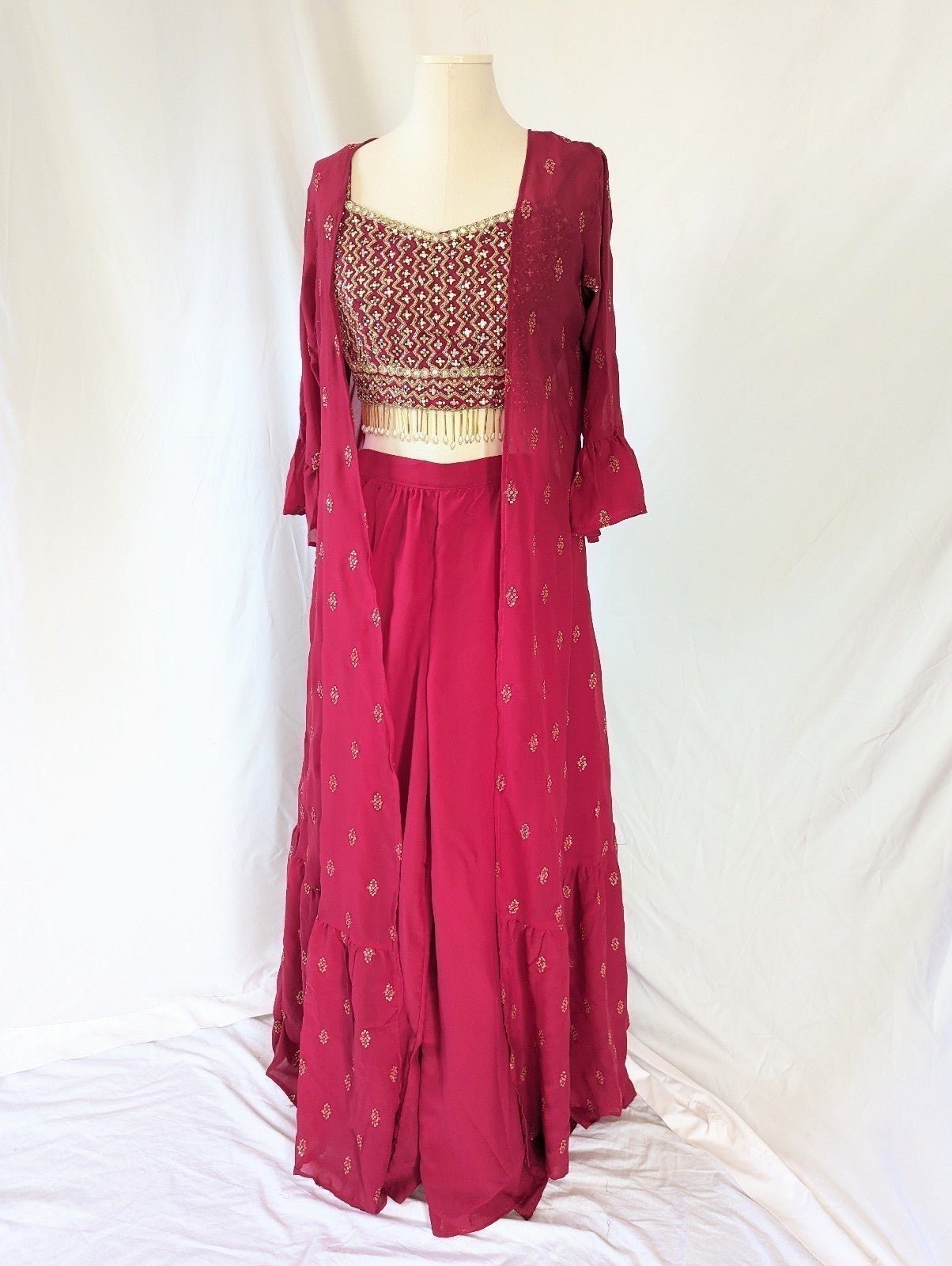 Readymade Indian wedding indo western palazzo outfit with long Jacket. PbLN3jTq1