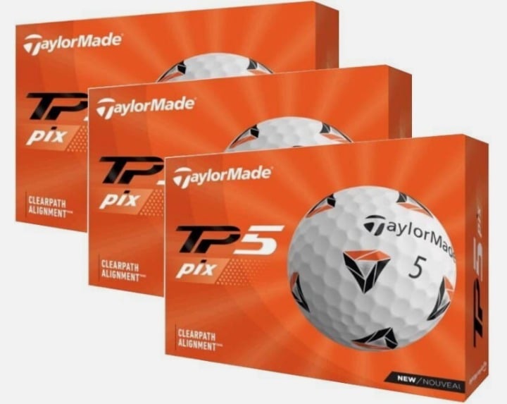 TaylorMade 2021 TP5 pix Golf Balls Color: White/Orange/Black IfZ2DdNwJ