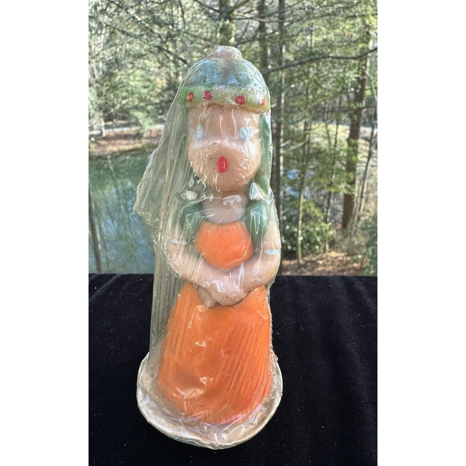 Unused 5.5” Gurley Thanksgiving Indian Candle Wrapped In Plastic Rare! -S94 jXWvw718X