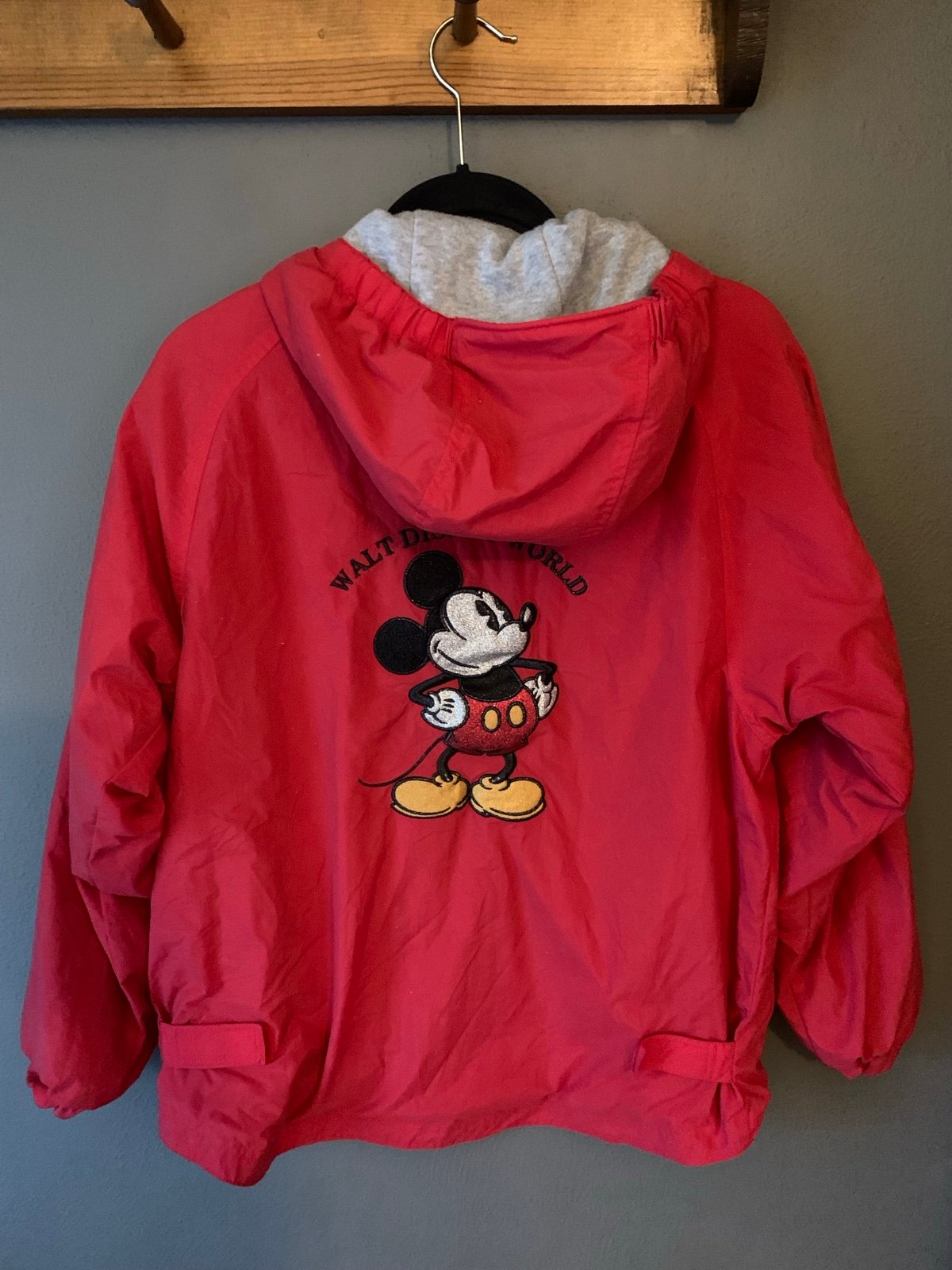 Vintage Disney World Parks Glitter Mickey Mouse Women’s Small Red Embroidered jKIL57en7