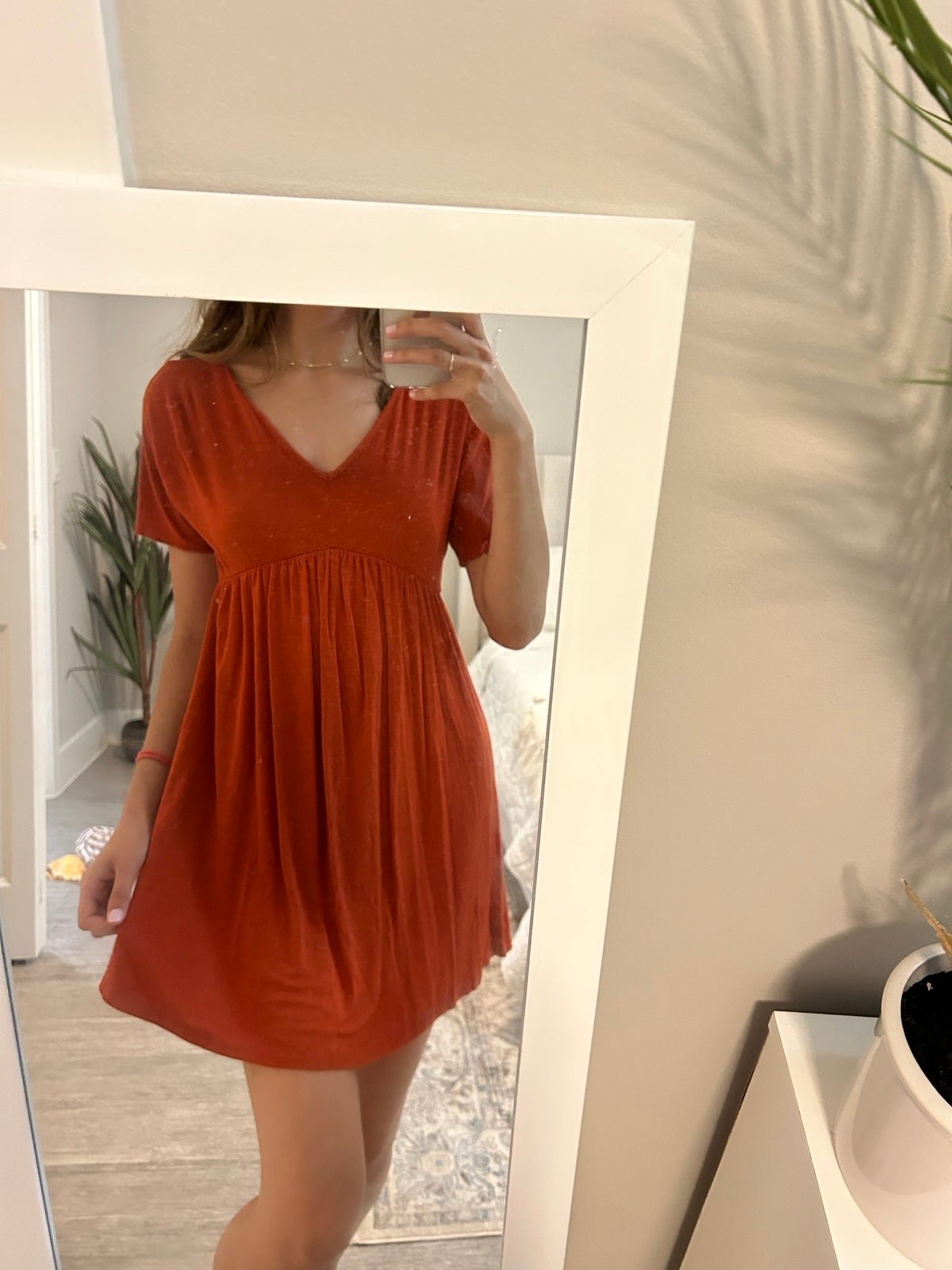 Cute Orange Mini Dress Fall Season Dress RTgRKSjnm