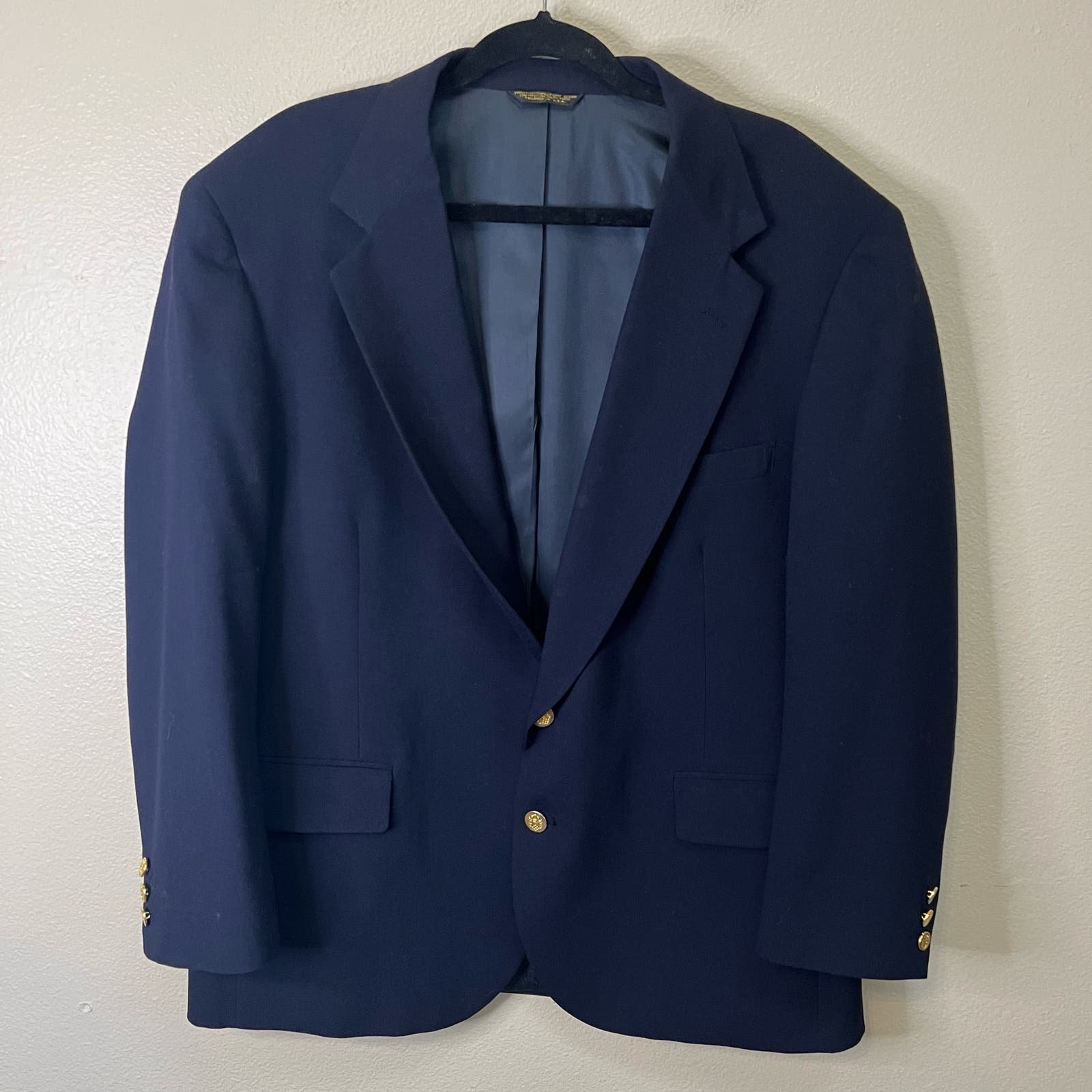 John Alexander Navy Blue Wool Suit Jacket Blazer qRmZjey3N