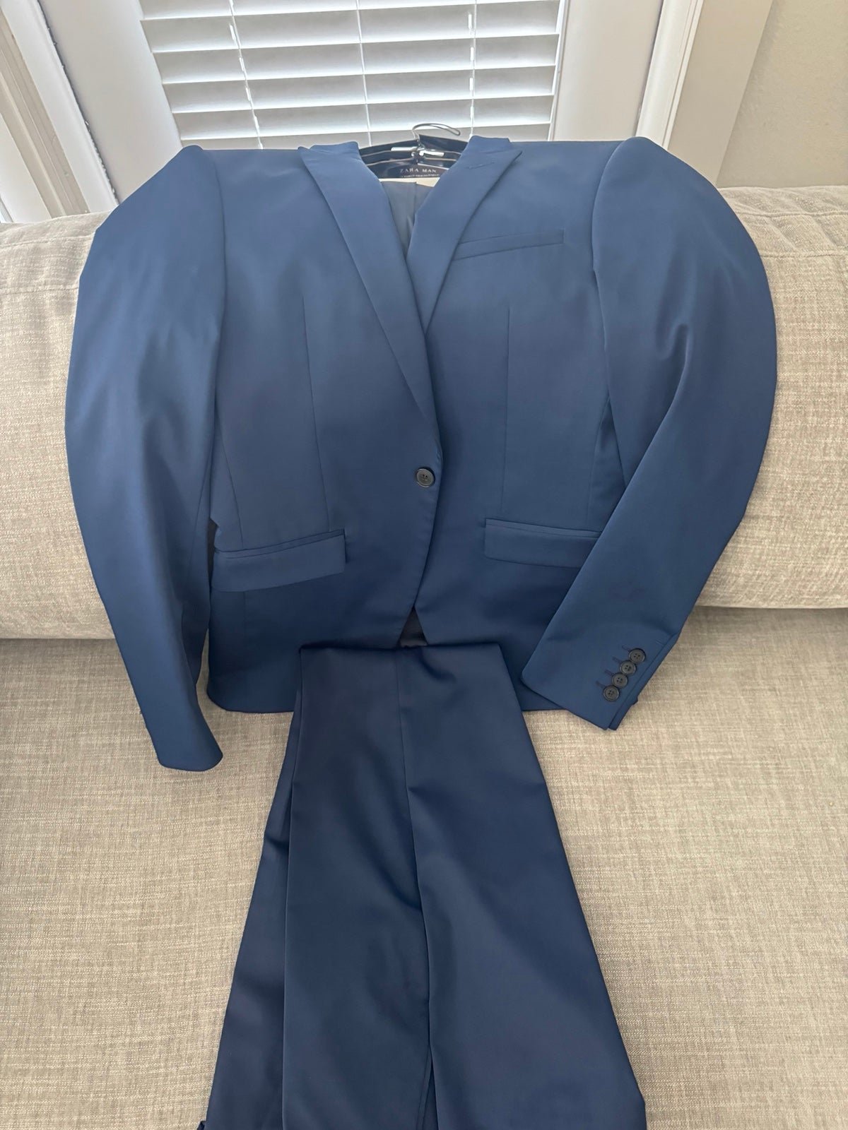 Zara Men’s Suit Jacket and Pants Navy Blue IWEcGfKI4