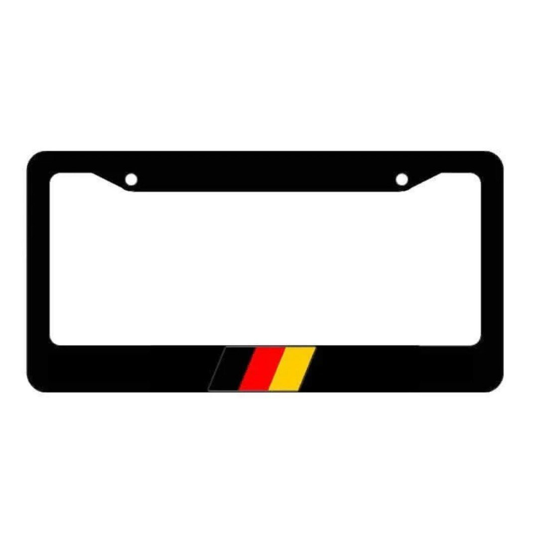 German Flag Racing Stripe Euro Drifting Race Model V5 Auto License Plate Frame iO066DrPB
