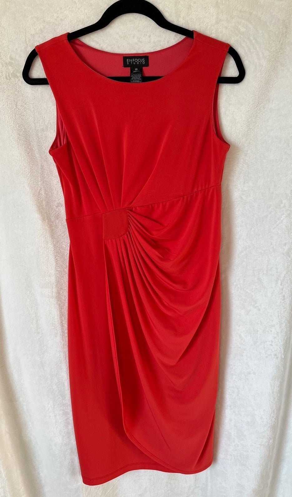 En Focus Studio Red Gathered Waist Dress size 10 RzSMlCEaz