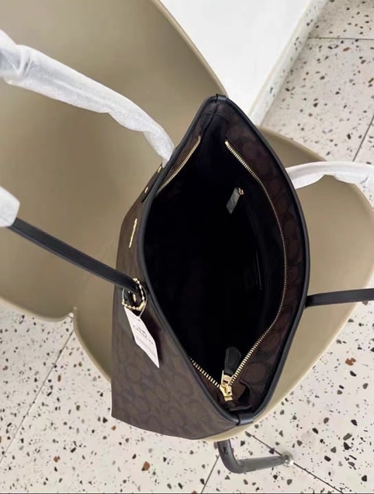 coach city33 tote bag presbyopia dark brown color, women´s handbag huYeEnML8