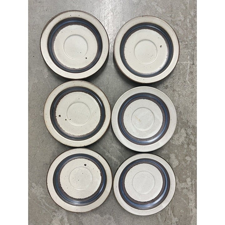 Otagiri Horizon Plates Stoneware Vintage Pattern - Set Of 6 JpPygBrv9