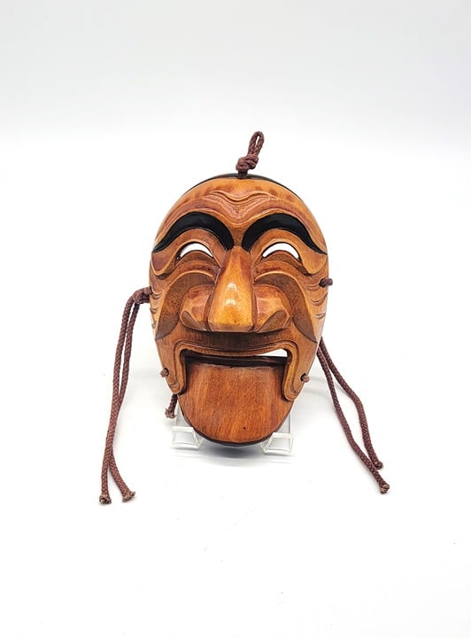 Traditional Theater Korean Mask Hahoe Tal Folk Art Carved Alder Lacquered Wood mkqMR9Klx