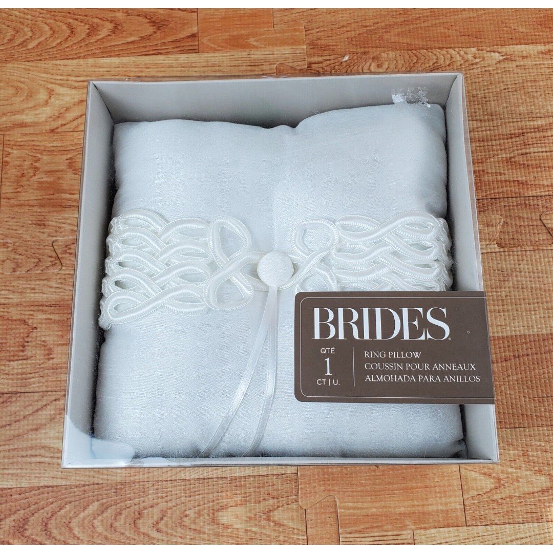 Brides New Ivory Wedding Ring Pillow 7×7