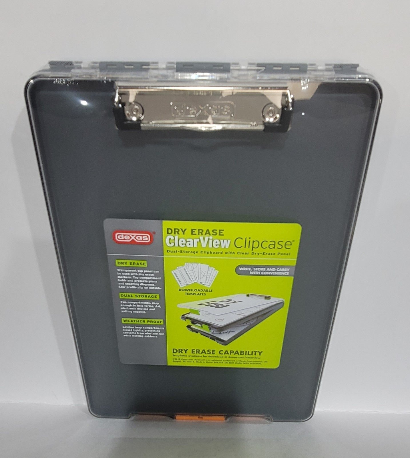 Dexas - 5717-804 Dexas Clearview Clipcase Dry Erase clipboard, 13.75 x 9.5 In... oMw30ey2Z
