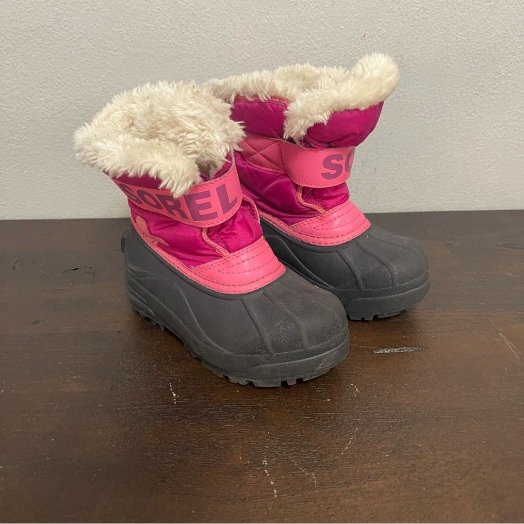 Sorel Snow Commander Winter Boots Fuzzy Interior Outdoor Wear Pink Girls 11 iMJyvvrh7