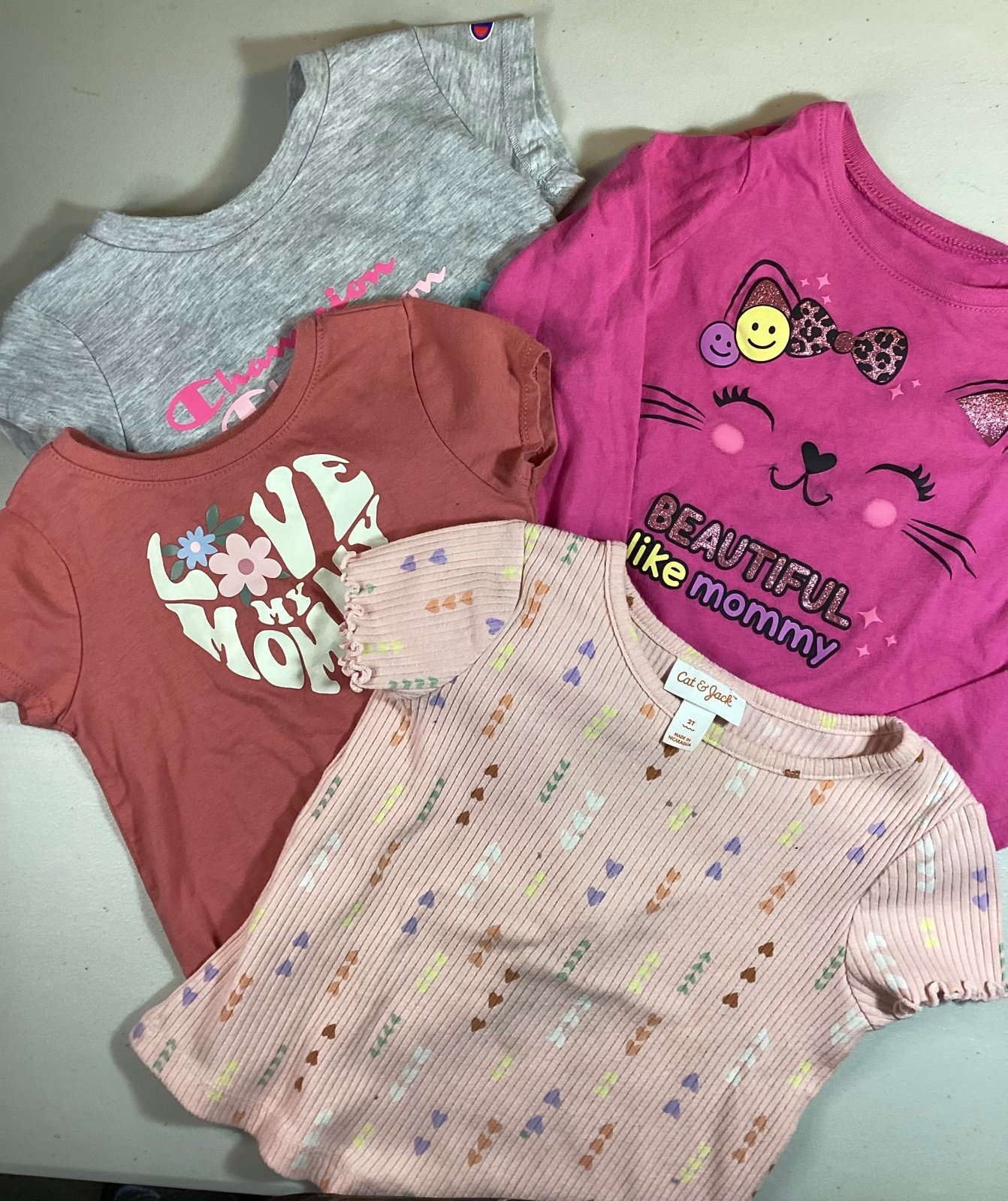 Lot of 4 Girls Toddler Shirts Clothes - Size 2T - USED Pav0PuYWi