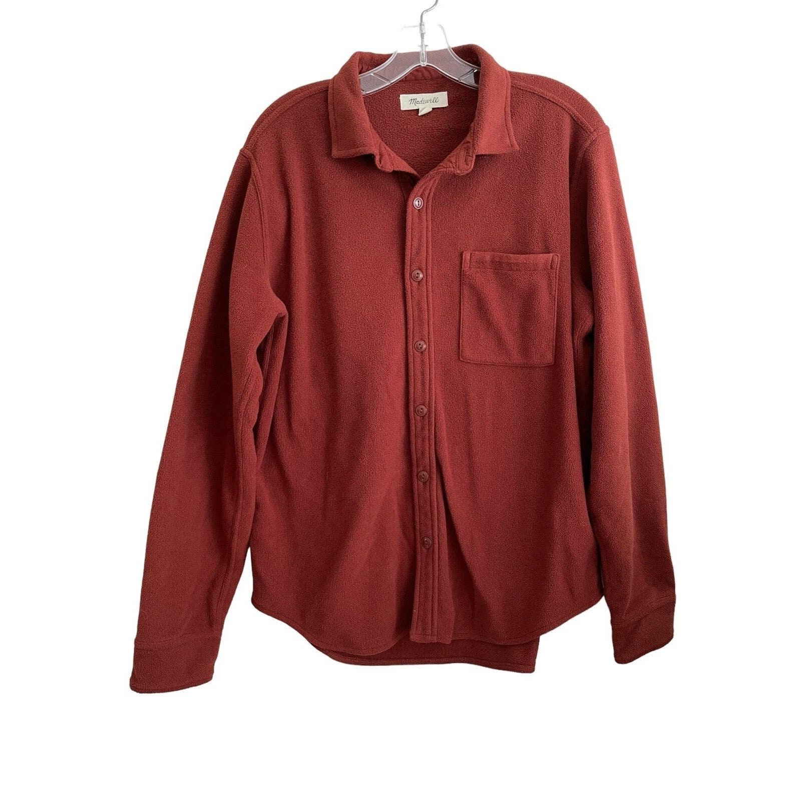 Madewell Fleece Button Down Shirt Shacket Jacket Women Size Medium Brown Relaxed P2jJVmN6w