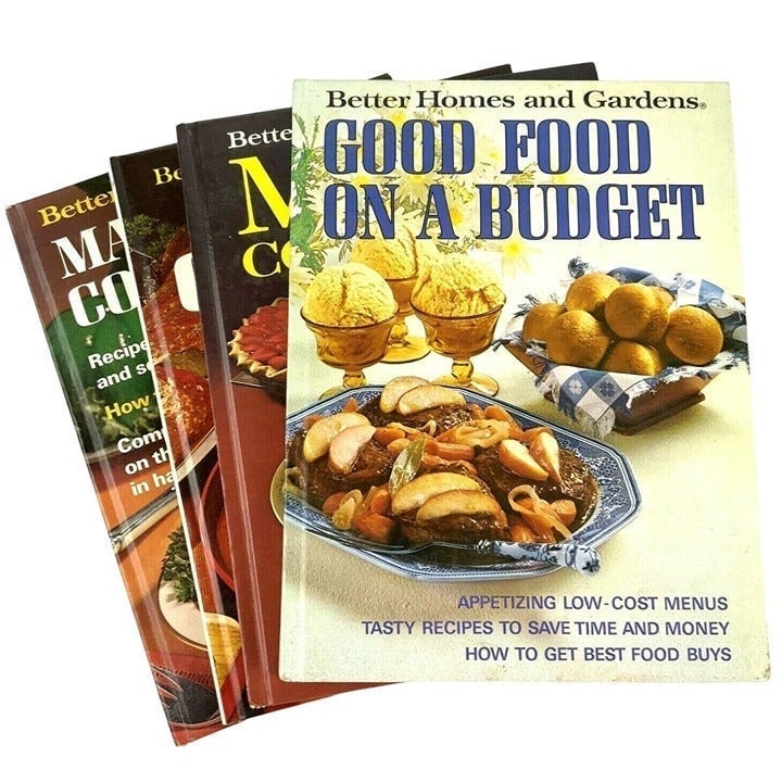 Better Homes and Gardens 4 Cookbook Lot Jiffy Cooking Menu Budget Make Ahead JiskJkxxK