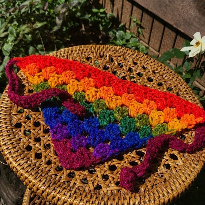 Large Crochet PRIDE Rainbow Bandana gQMhdGay4