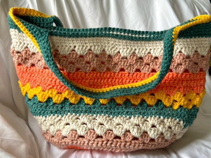 Handmade Crochet Summer Tote Shoulder Bag IClJLAHBT