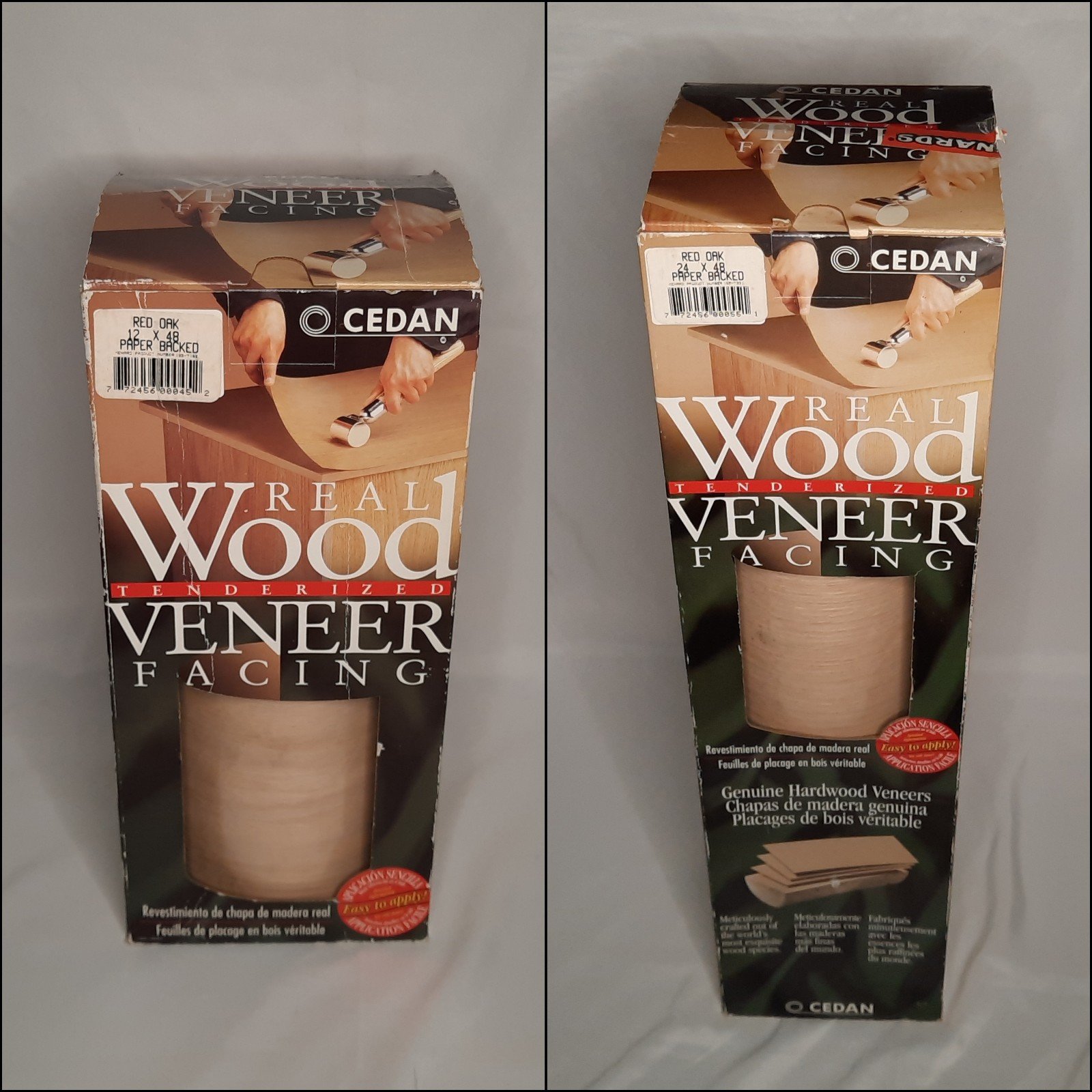 Cedan Real Wood Tenderized Veneer Facing 2 Rolls 12x48 24x48 Paper Backed meTn55AeH