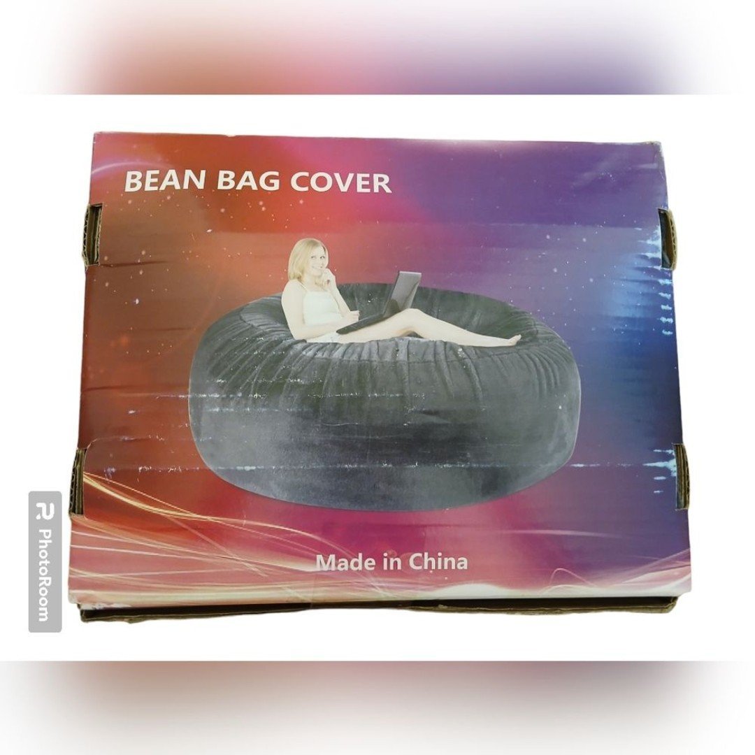 Bean Bag Cover (Only Cover) Large 6 foot Dark Gray oVg3nhtQi