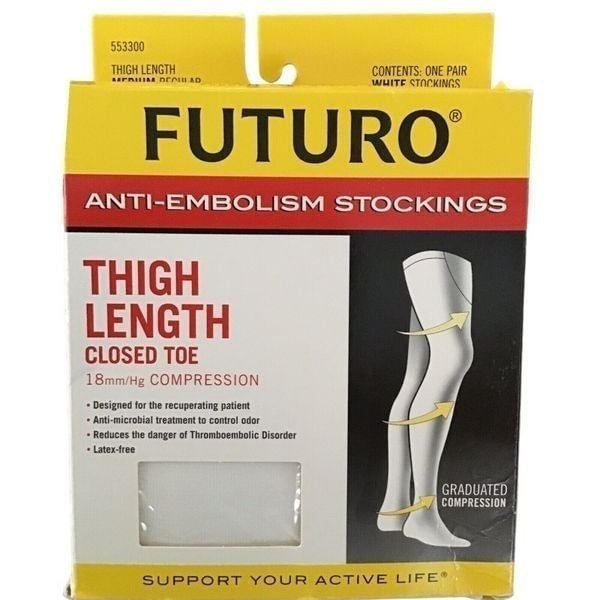 Anti-Embolism Stockings, Thigh Length, Closed Toe Medium Regular H8ZNLLvwb