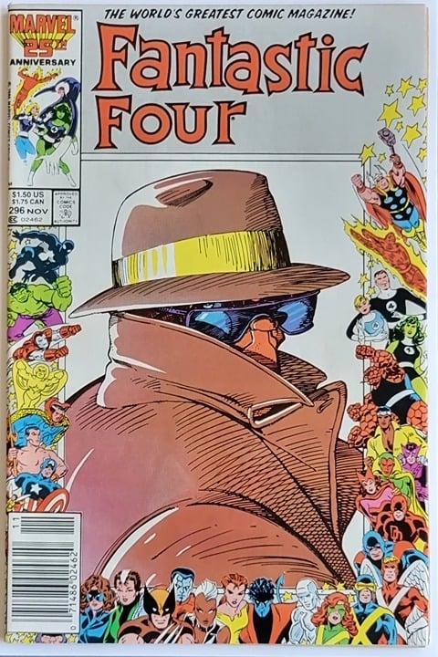 Fantastic Four #296 (1986) Key Marvel 25th Anniversary Border, Thing Rejoins FF gT6YvrFko