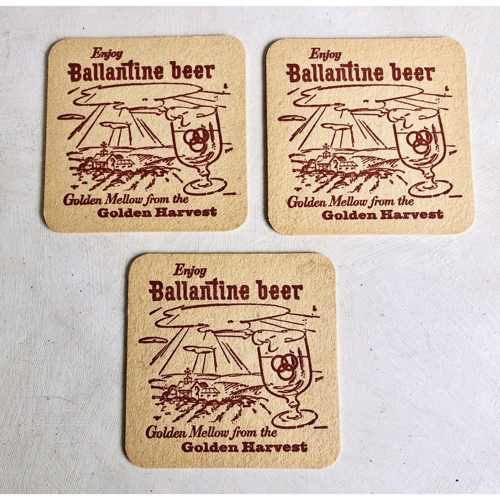 Vintage 1961 Ballantine Beer Coasters Old Grey Mare Sing Along Golden Harvest ipyO4h2FM