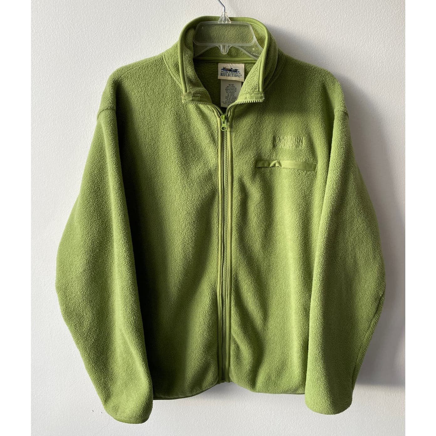 Vintage 90s Green Fleece Jacket Northern Reflections Mock Neck Gorpcore Hiking M gmDIcgORR