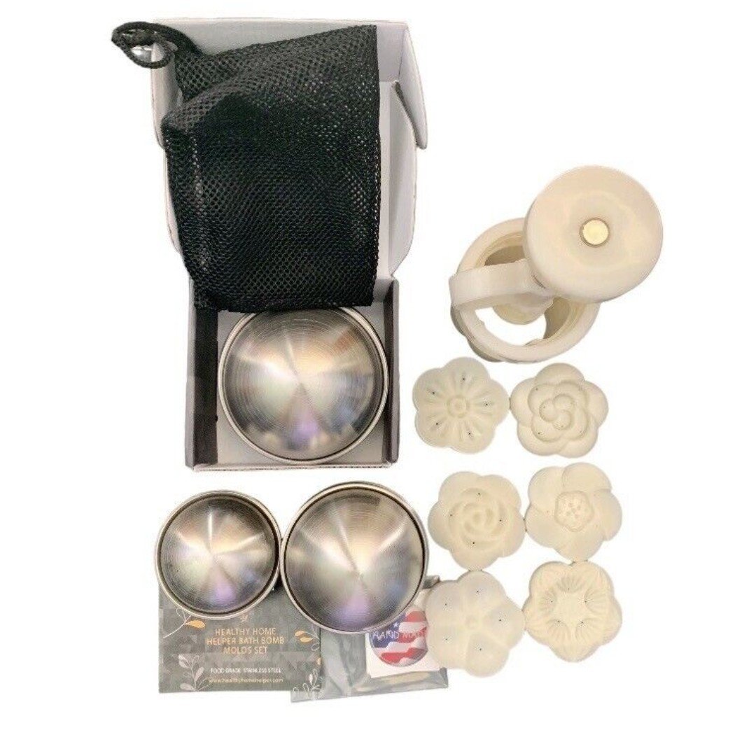 Bath Bombs Mold 3 Spheres Set Moon Cake Mold Kit DIY Shower Steamer Fizzies Soap nzfzq2AWM