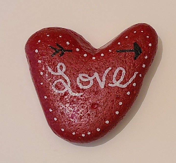 Heart Shaped painted Love Rock Art Jhwdrv5mO