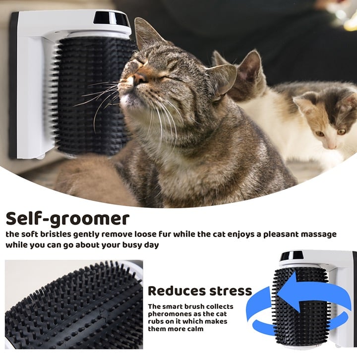 Cat Grooming Kit - Brand New Complete Self-Grooming Kit with Self-Cleaning Brush GXFSNnJJC