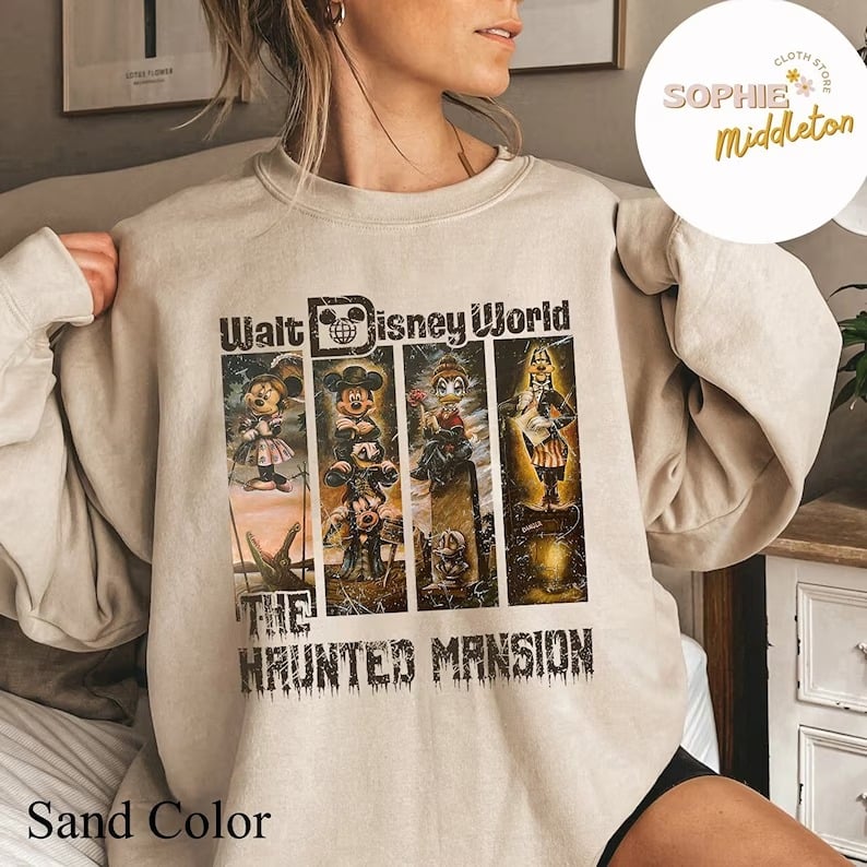 Vintage Mickey And Friends Haunted Mansion Sweatshirt iR0n1a1n3