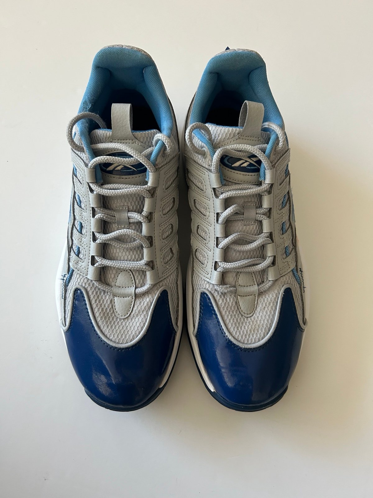 Reebok Solution Mid Basketball Shoes SZ 11.5 Men’s Grey Blue & White QyeUgSkvz