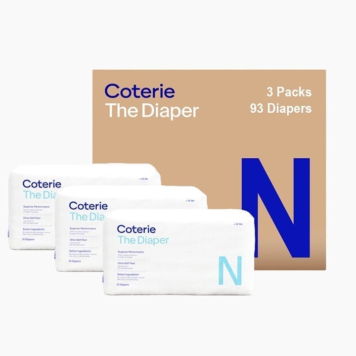 Coterie Diapers Hypoallergenic Natural Diapers Newborn Baby 3 pac. RAmJehL5N