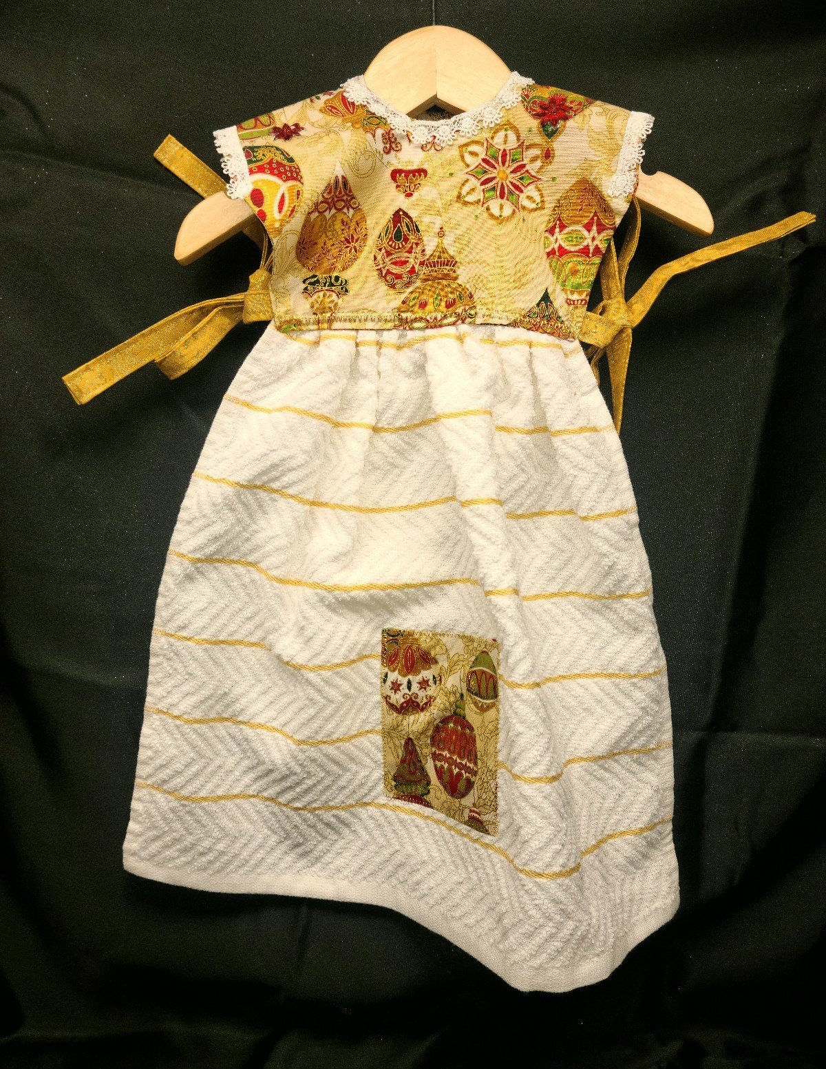 Country Christmas Apron Dress Dish Towel Kitchen Hand Made Oven Door K2g5qIe7z